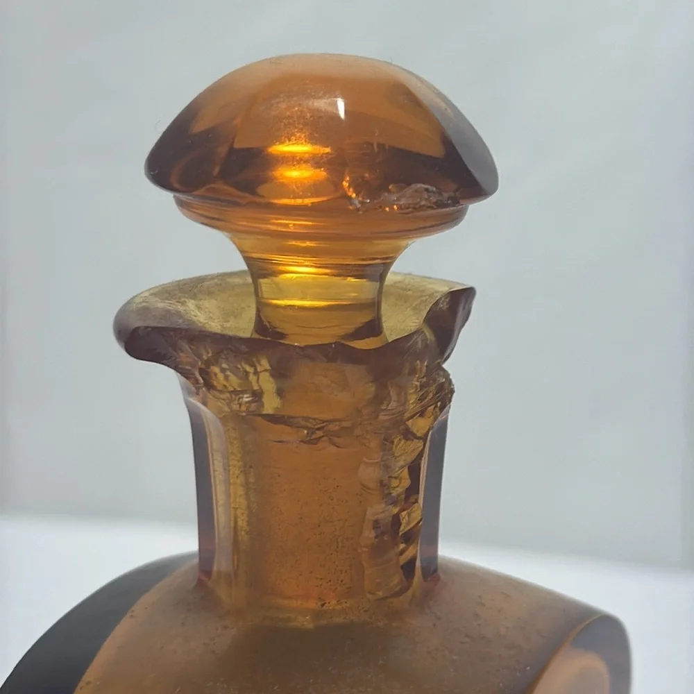 Moser Signed Art Nouveau Amber Glass Decorative Bottle - Picture 11 of 14